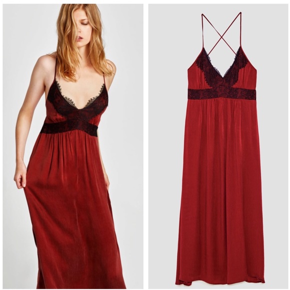 plus size red slip dress